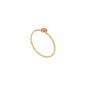 [SW 歐洲百年品牌訂製水晶] Snatch X MINIMENT迷你們 幸運水晶純鋼戒指 - 金色 3.帕帕拉恰珊瑚粉橘(七月幸運色) - M 7號（內徑  1.7cm）