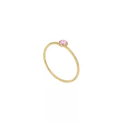 [SW 歐洲百年品牌訂製水晶] Snatch X MINIMENT迷你們 幸運水晶純鋼戒指 - 金色 4.公主輕粉紅(六月幸運色) - L 2.5號（內徑 1.35cm）
