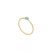 [SW 歐洲百年品牌訂製水晶] Snatch X MINIMENT迷你們 幸運水晶純鋼戒指 - 金色 8.馬爾地夫海藍(三月幸運色) - 4XL 7號（內徑  1.7cm）