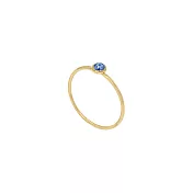 [SW 歐洲百年品牌訂製水晶] Snatch X MINIMENT迷你們 幸運水晶純鋼戒指 - 金色 10.蒙大拿夜晚灰藍(九月幸運色) - 23 2.5號（內徑 1.35cm）