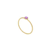 [SW 歐洲百年品牌訂製水晶] Snatch X MINIMENT迷你們 幸運水晶純鋼戒指 - 金色 11.米絲翠紫水晶(二月幸運色) - 24 3號（內徑 1.4cm）