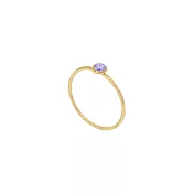 [SW 歐洲百年品牌訂製水晶]  Snatch X MINIMENT迷你們 幸運水晶純鋼戒指 - 金色 12.坦桑尼亞淺紫(十二月幸運色) - 25 3號（內徑 1.4cm）