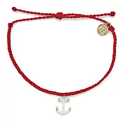Pura Vida 美國手工 Anchors Away白色船錨 紅色蠟線衝浪手鍊手環