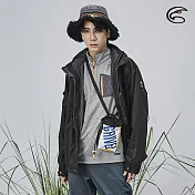 ADISI 男單件式防水透氣裡毛尼網外套(可拆帽) AJ1821030 (S-2XL) (毛尼網裡 風衣 登山外套 防水透氣外套)S黑色