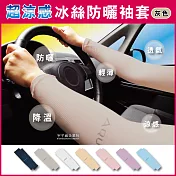 3雙超值組【AQUA.X】超涼感冰絲防曬袖套-無指孔款(勁涼戶外運動版)灰色*3雙