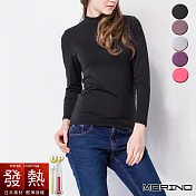 【MORINO摩力諾】日本素材女性發熱長袖立領/半高領衫3入組 S-M 混搭色