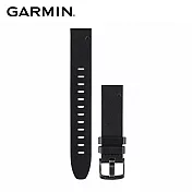【GARMIN】QUICKFIT 20mm 黑色皮革錶帶