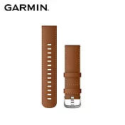 【GARMIN】LEGACY HERO 傳奇英雄系列 配件錶帶(皮革)淡棕皮革錶帶暨銀錶扣