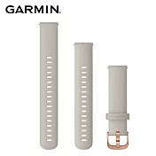 【GARMIN】Quick Release 18mm vivomove 3S 矽膠錶帶淡沙色矽膠錶帶暨玫瑰金錶扣