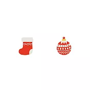 Snatch X 日日野餐 聖誕限定系列 - 2.紅襪＋彩球 - 耳環