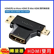 HDMI(母) to Micro HDMI 及 Mini HDMI 雙用轉接器