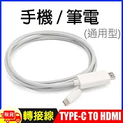 1.8米Type-C TO HDMI 4K影音轉接線(手機筆電通用版)-T902 白