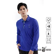 【遊遍天下】男款抗UV吸濕排汗機能POLO長衫(GL1015)XL藍紫