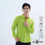 【遊遍天下】男款抗UV吸濕排汗機能POLO長衫(GL1031)XL果綠