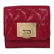 MICHAEL KORS 菱格紋漆皮三折短夾-紅色