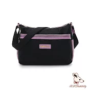 B.S.D.S冰山袋鼠 - BLACK魅惑 - 典雅拼接休閒輕量斜背包【U5503-KU】 芋紫黑
