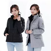 【遊遍天下】女款二件式GlobeTex防水透濕+無縫90羽絨外套(GJ25010) 2XL 銀色