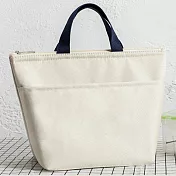 E.City_牛津布質感純色手提保溫保冷便當包 米