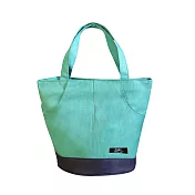 E.City_日式加厚牛津布圓底拼色保溫包 湖藍