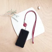 經典款手機掛繩 手機繩 -掛頸款石榴紅吊飾 掛頸繩-石榴紅