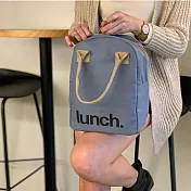 【加拿大Fluf有機棉】拉鍊隨手袋- 復古藍