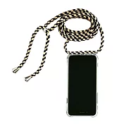 iPhone 12(6.1吋)專用 可調式斜背頸掛 透明防摔保護殼/掛繩手機殼 經典黑