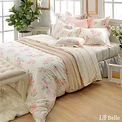 義大利La Belle《春曦天晴》特大純棉防蹣抗菌吸濕排汗兩用被床包組