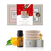 Bone 蹦克 原木擴香台禮物組 原木擴香台+精油組盒 聖誕禮物 周年禮物 交換禮物 薑餅人+甜橙精油