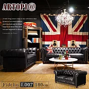 【ARTOPI】Fidelio費黛里歐復古拉釦牛皮雙人沙發-貴族黑貴族黑