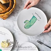 【Homely Zakka】北歐創意ins風植物陶瓷8吋餐盤/點心盤/牛排盤(3款任選)仙巴掌
