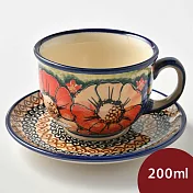 波蘭陶 滿城絕艷系列 花茶杯盤組 200ml 波蘭手工製