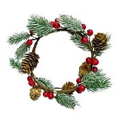 摩達客耶誕-刷雪紅果小花圈-裝飾花藝