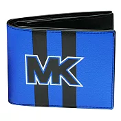 MICHAEL KORS 條紋皮革短夾-寶藍