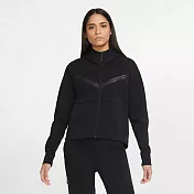 NIKE 女 TCH FLC WR HOODIE FZ 舒適保暖連帽外套 CW4299680S黑