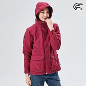 ADISI 女二件式防水透氣保暖外套(內件羽絨) AJ2021016 (S-2XL) (超撥水 防風 鴨絨 FP600 戶外機能)M松露紫紅