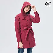 ADISI 女二件式長版防水透氣保暖外套(內件羽絨) AJ2021017 (S-2XL) (長外套 超撥水 防風 鴨絨 FP600 戶外機能)M松露紫紅