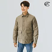 ADISI 男有領SMAWARM海洋溫控抗靜電撥水外套AJ2021047 (S-2XL) (蚵殼棉 海洋紗 環保 防潑水 戶外機能)M深山棕