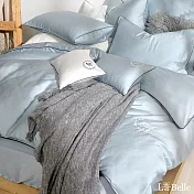 義大利La Belle《爵士典範》加大天絲滾邊刺繡防蹣抗菌吸濕排汗兩用被床包組-白色