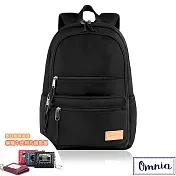 【OMNIA】買就送鑰匙包-機能款減壓防震14吋筆電後背包- 黑色