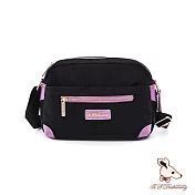 B.S.D.S冰山袋鼠 - BLACK魅惑 - 典雅拼接圓角造型斜背包【U070-KU】 芋紫黑