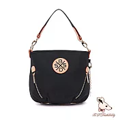 B.S.D.S冰山袋鼠 - 黑色狂想曲 - 古典輕奢可拆式兩用手提包【S-6011K】 駱色黑