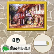 【酷蛙創意】客製復古木紋520片拼圖框(8色)-470黃色