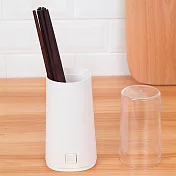 E.City_可拆卸透明蓋瀝水餐具筷子收納筒 白色