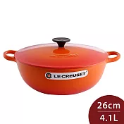 Le Creuset 媽咪鑄鐵鍋 26cm 4.1L 火焰橘 法國製 媽咪鍋 炒鍋 湯鍋 燉鍋 (電磁爐 IH爐可用)