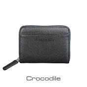 【Crocodile】鱷魚皮件 真皮皮包 荔紋系列 Easy輕巧 拉鍊 零錢包 錢包-0103-08005 黑色