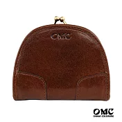 【OMC】復古系列植鞣革半圓夾框牛皮零錢包