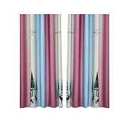 【巴芙洛】北歐色系採條鹿拉摺穿桿式/落地窗簾寬300x高210cm-拉摺穿桿-紫色