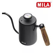 MILA 木柄鶴嘴不鏽鋼手沖壺600ml加溫度計組合