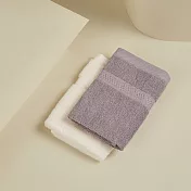 DAVID & MAISIE 純棉無撚紗絲柔洗臉方巾兩件組 (靜謐紫+米色)
