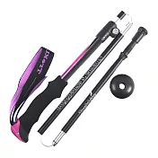 犀牛RHINO 快扣三折登山杖(健行杖)-黑莓紅